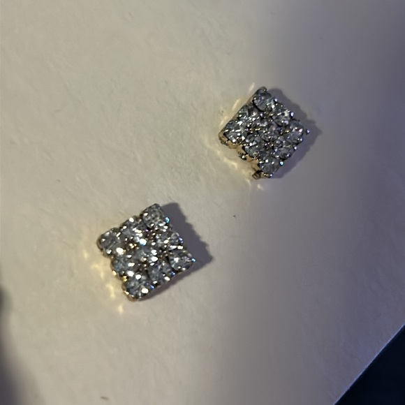 Faux Diamond Square-Shaped Earrings - Picture 2 of 3